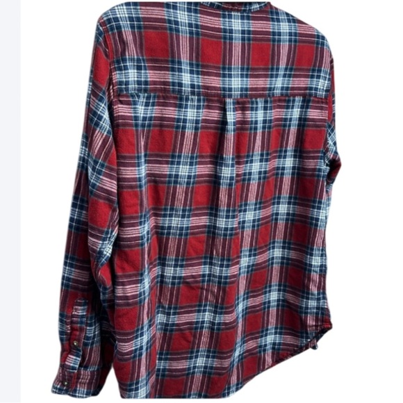 Abercrombie & Fitch Women’s Red & Blue Plaid Flannel Shirt - Size Large - Picture 2 of 6